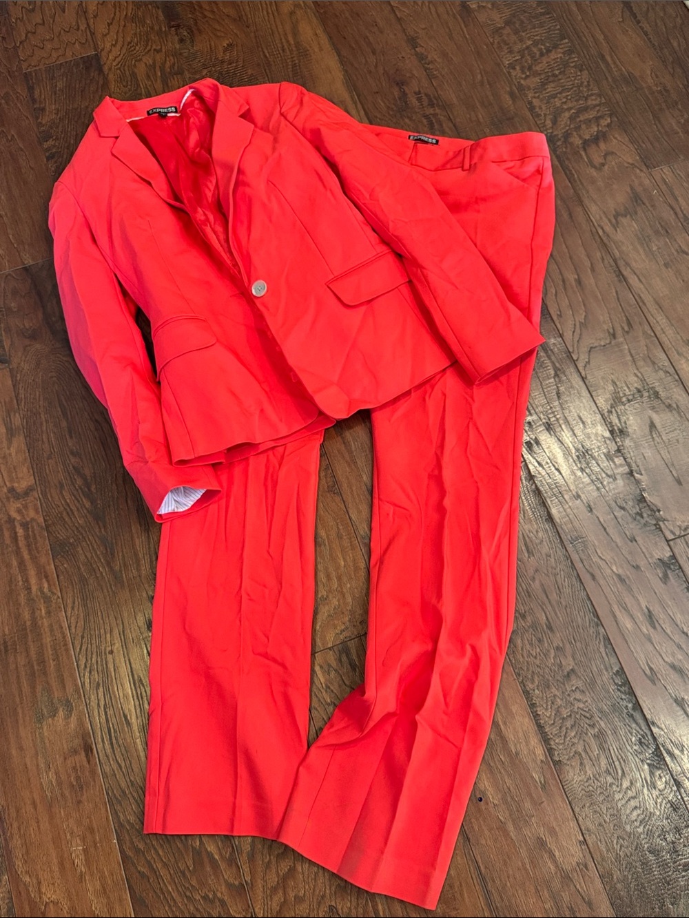 Express Bright Coral Two-Piece Dress Suit